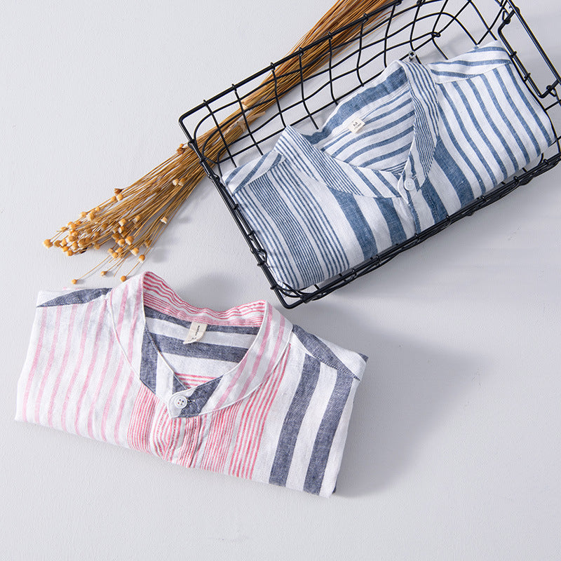 Men's Half Sleeve Striped Shirt | Casual Linen | Edittionaire Essentials