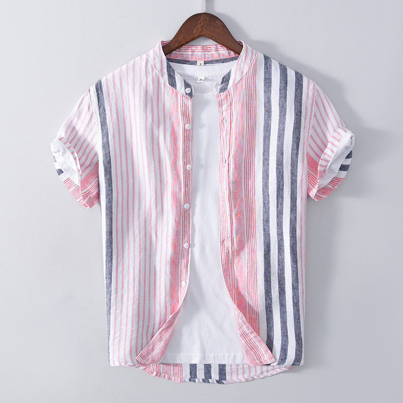Men's Half Sleeve Striped Shirt | Casual Linen | Edittionaire Essentials