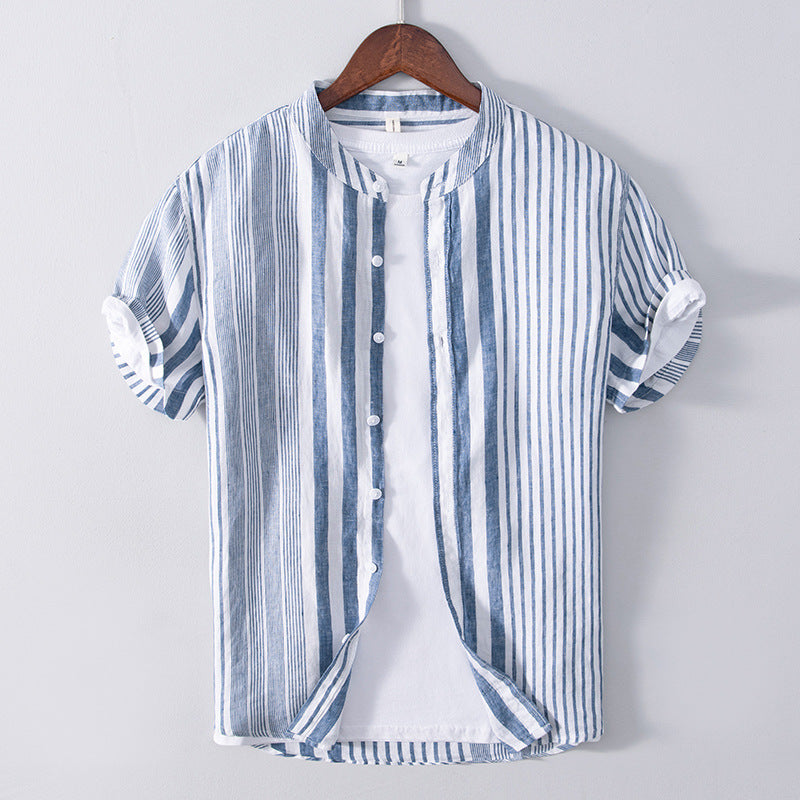 Men's Half Sleeve Striped Shirt | Casual Linen | Edittionaire Essentials