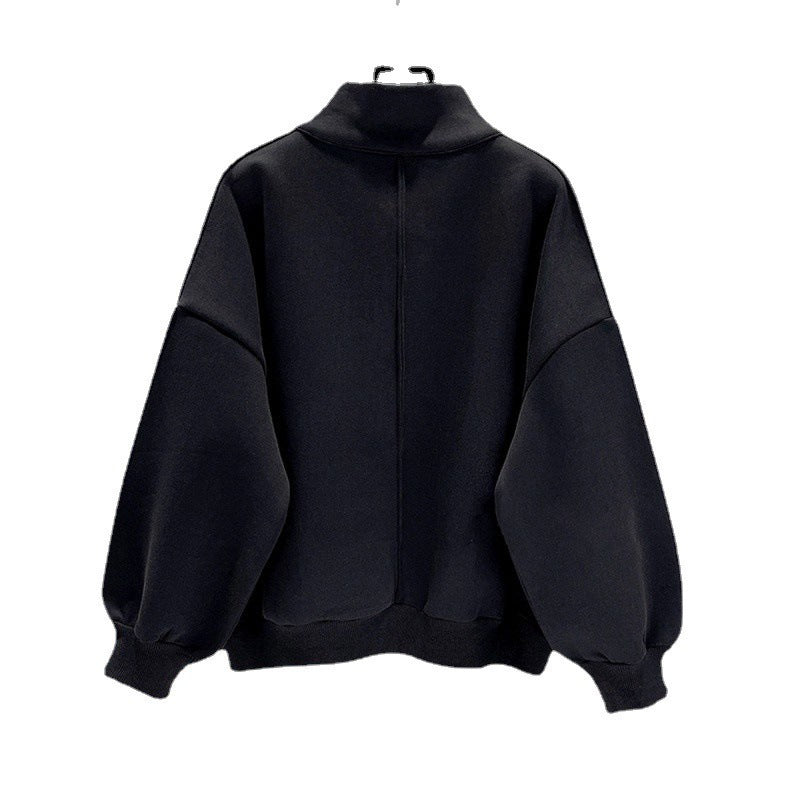 Half Zipper Black Hoodie | Men | Edittionaire Essentials